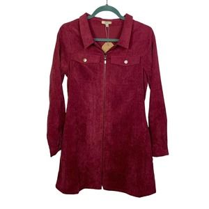 Corduroy Utility Dress, Full Zip Up, Size S